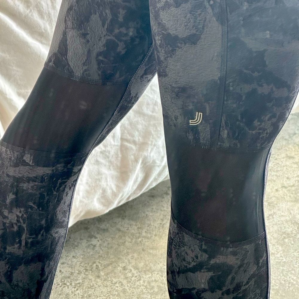Black and Grey + Mesh Leggings - Picture 3 of 3